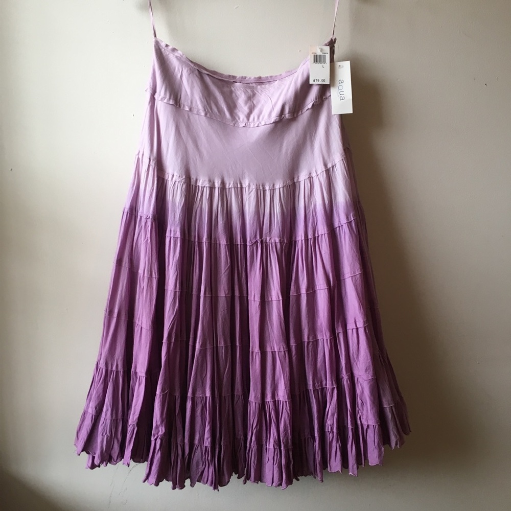 NWT AQUA OMBRÉ COTTON SKIRT L